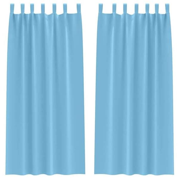 Maison Exclusive - Mörkläggande gardiner med ringar 2 st Ljusblå 260 x 140 cm