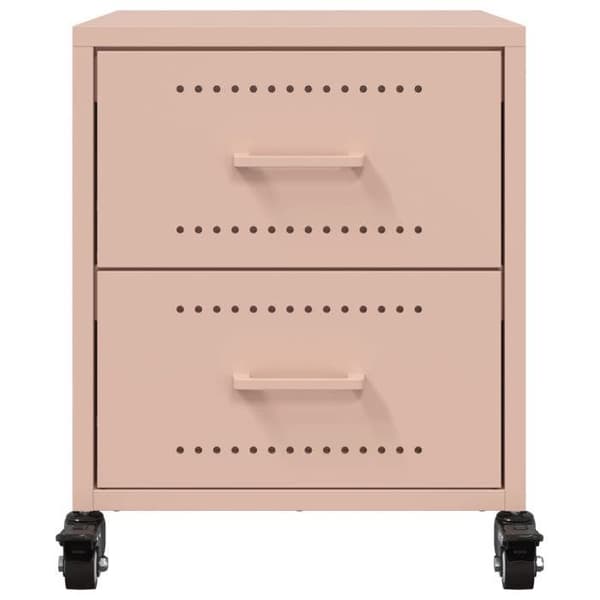 Maison Exclusive - Yöpöydät 2 kpl vaaleanpunainen 36x39x43,5 cm teräs