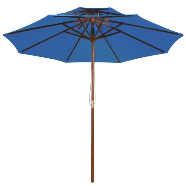 Maison Exclusive - Parasol med två våningar och blå trästolpe 270 cm Blå