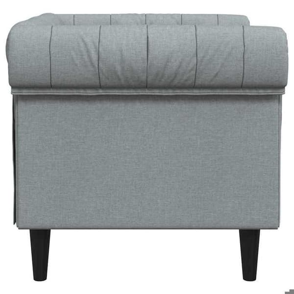 Stol - EKSKLUSIVT HUS - Chesterfield - Lys grå - 100% polyester stof - 1 plads Ljusgrått