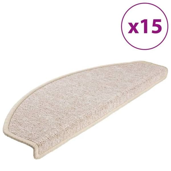 Maison Exclusive - Trappe tæppe 15 stykker 65 x 24 x 4 cm Taupe Halvmåne Stor Mol