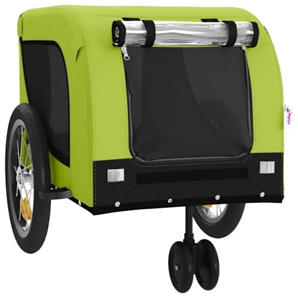 Pet cykeltrailer - Grøn og sort - Dimensioner 125x63x66cm - Max vægt 99kg Grön