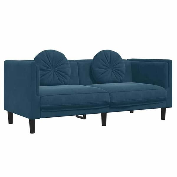 Maison Exclusive - Sæt af 3 sofaer med blå velourpuder