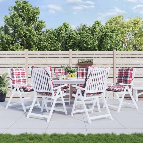 Maison Exclusive - Stolar med låg ryggstöd, 6-pack, rutig röd