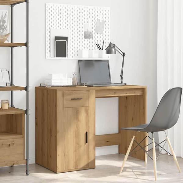 Maison Exclusive - Håndlavet egetræskontor 100x49x75 cm ingeniørtræ Ek