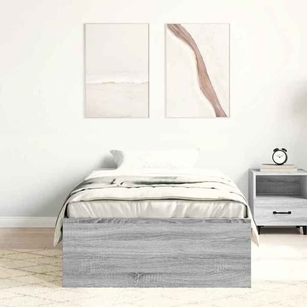 Sengestel - EKSKLUSIV HUS - 90 x 200 cm - Sonoma grå - 6 rum - Lamelseng Sonoma grå