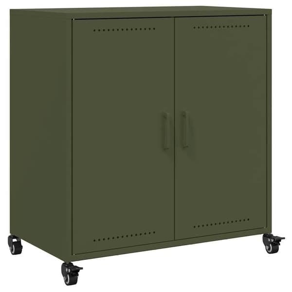 Maison Exclusive - Buffet grøn oliven 68x39x72 cm stål Olivgrön