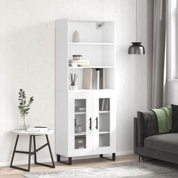 Maison Exclusive - Buffé hög Vit 69,5x34x180 cm Ingenjörsträ