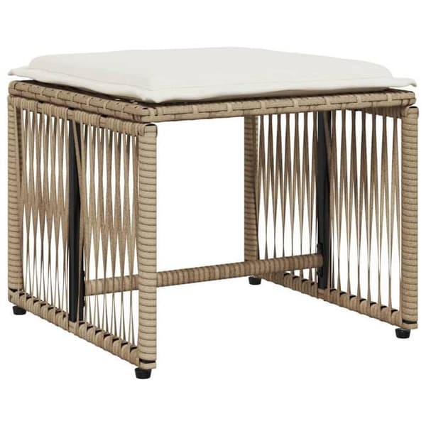 Maison Exclusive - Trädgårdsset med matbord och kuddar 7 delar beige polyrotting