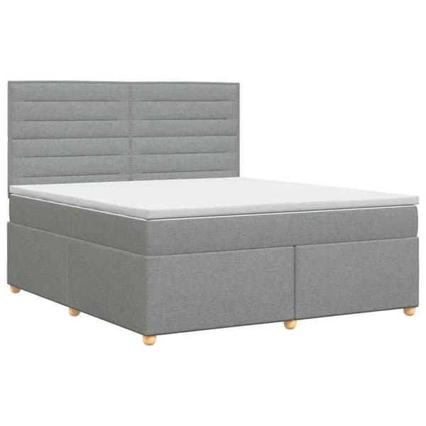 Maison Exclusive - Boxspring seng med madras Lys grå 160 x 200 cm Stof