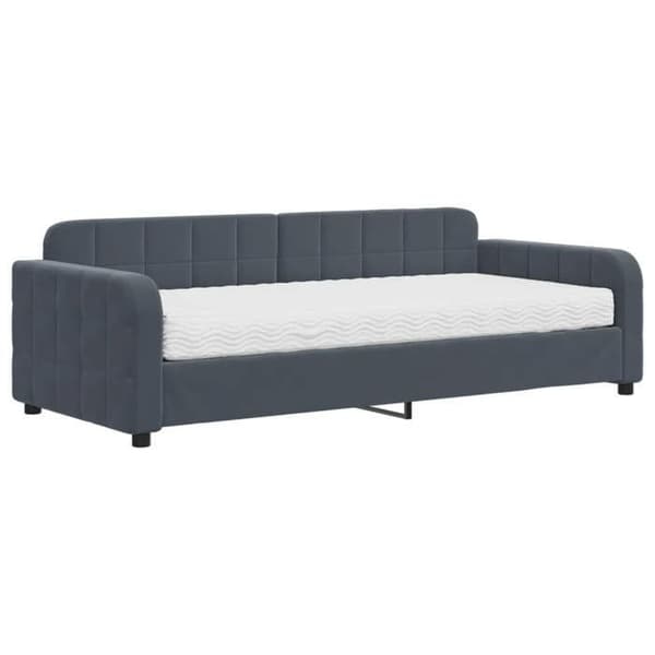 Maison Exclusive - Dagbed med mørkegrå madras 90x200 cm i velour