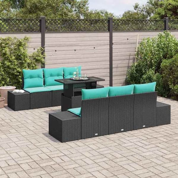 Maison Exclusive - 7-delars trädgårdsoff-set 6-sits