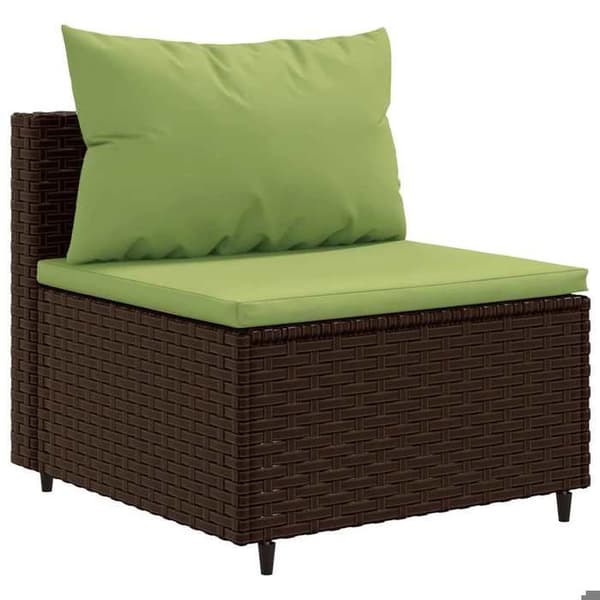 Maison Exclusive - Trädgårdsmöbler 5 delar med kuddar Brun Flätad resin