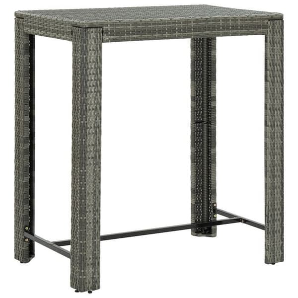 Maison Exclusive - Trädgårdsbarset 5 delar med kuddar, flätad resin, Grå