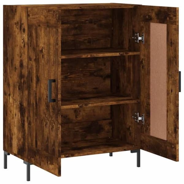 Maison Exclusive - Buffet i røgfyldt eg 69,5x34x90 cm ingeniørtræ Rökt ek