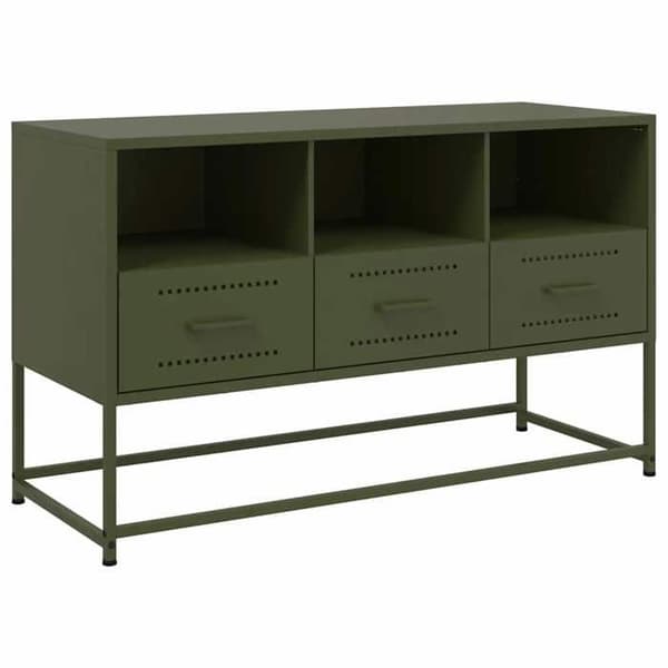 Maison Exclusive - TV-møbel olivengrøn 100,5x39x60,5 cm stål