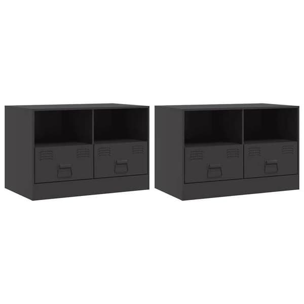 Maison Exclusive - TV-møbler 2 stk sort 67x39x44 cm stål