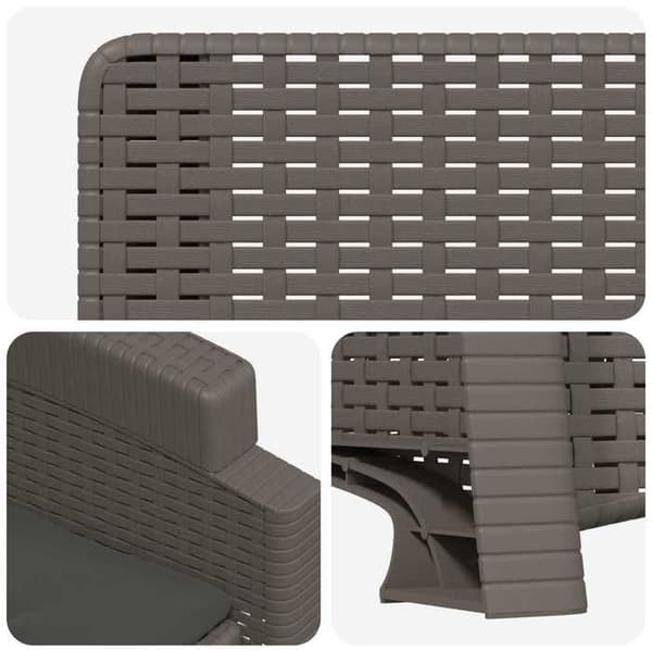 Havestol - MAISON EXCLUSIVE - Justerbar havestol der imiterer rattan - Grå - Ryg 3 positioner - Sæt med 2 stk.