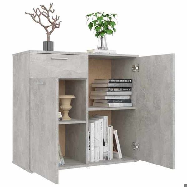 Maison Exclusive - Buffet grå beton 80x36x75 cm ingeniørtræ