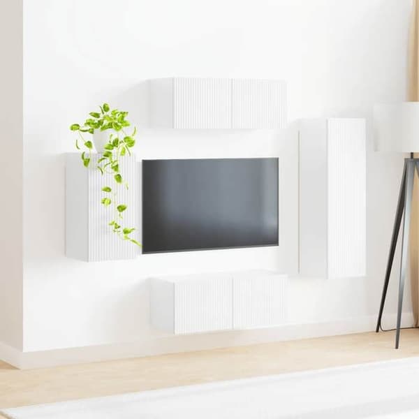Maison Exclusive - TV-möbelset 4 delar Vit glans Ingenjörsträ