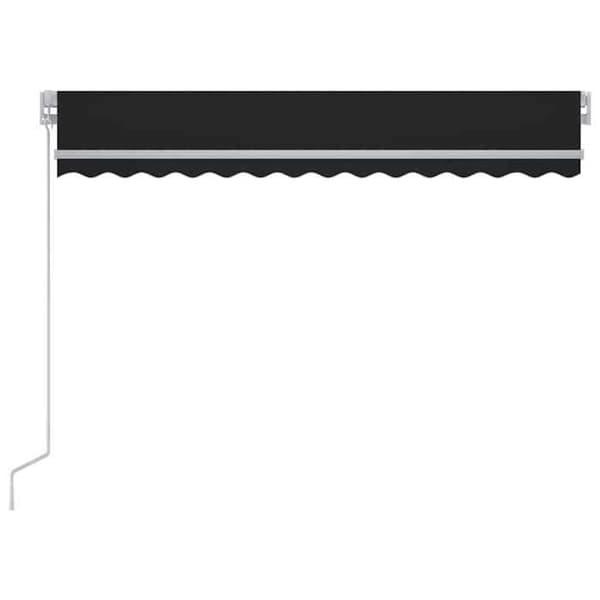 Fällbart tak - EXKLUSIV HUS - 300x250 cm - Manuell - Solenergi LED - Pulverlackerad aluminium antracit