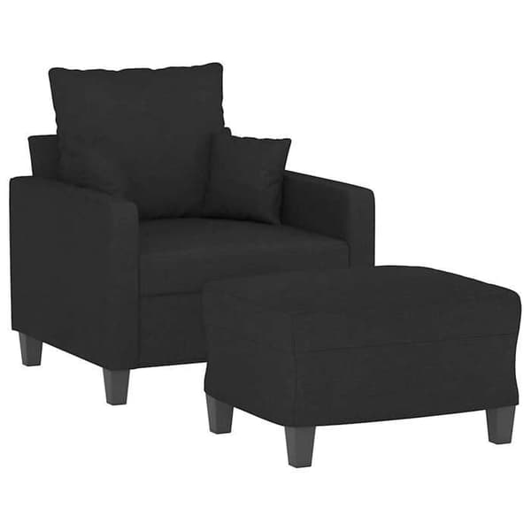 Maison Exclusive - Stol med fodskammel Sort 60 cm Stof