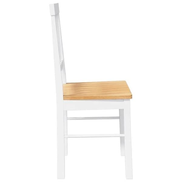 Maison Exclusive - Matstolar 2 st vit massiv gummiträ