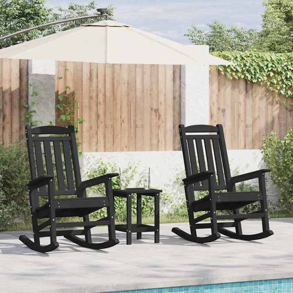 Maison Exclusive - 2-delars gungstol Svart Polyeten Svart