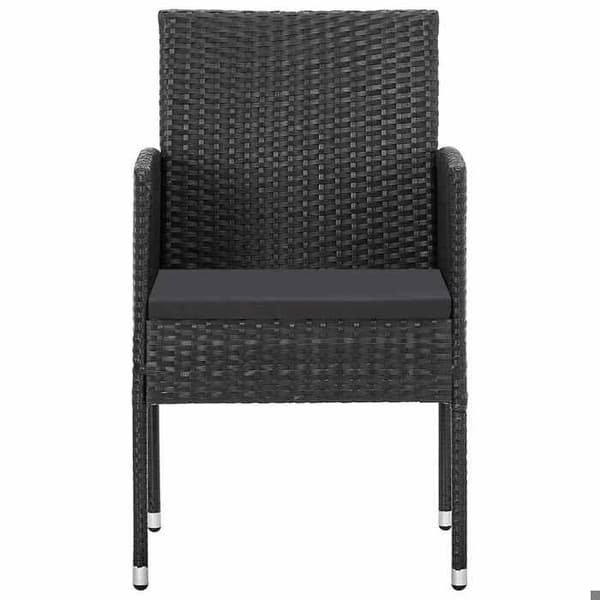 Maison Exclusive - Trädgårdsstolar med svarta kuddar, set om 2, flätad resin