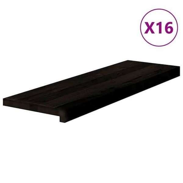 Trappe - EKSKLUSIV HUS - Lot 16 - Massivt egetræ - Brun-sort - 80x30x2 cm brun-svart