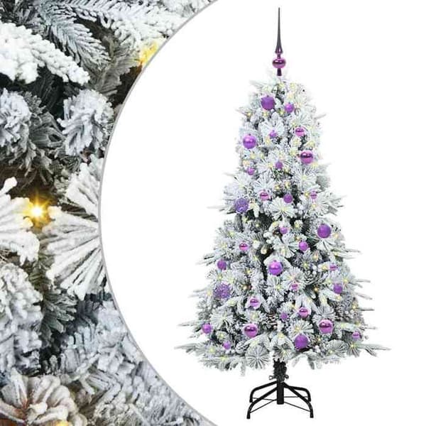Maison Exclusive - Kunstig Juletræ med Ledninger Hvid 150 cm Vit