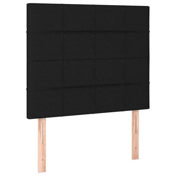 Maison Exclusive - Sengebund med lameller og madras Sort 90x190 cm Stof