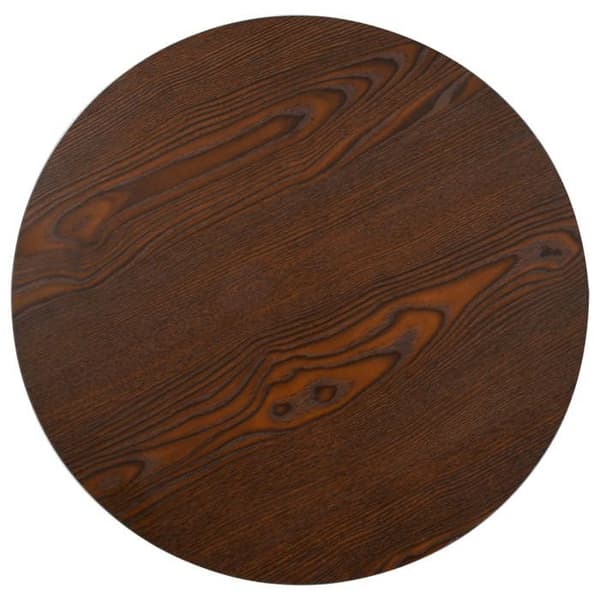 Bistrobord - EKSKLUSIV HUS - 60 cm - MDF-plade med trælook - Stålben og -base - Rund brun