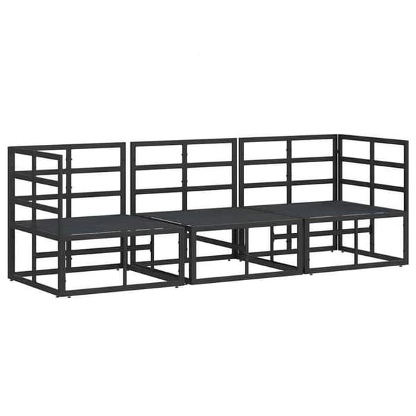 Maison Exclusive - 3 stk. Havemøbler i sort og antracit metal