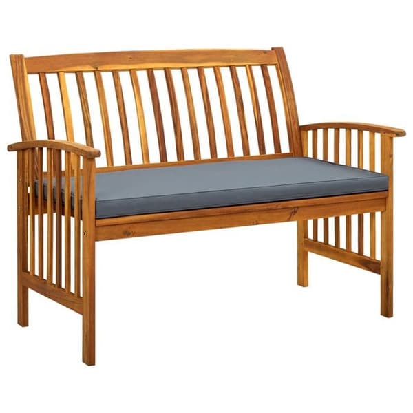 Maison Exclusive - Trädgårdsbänk med kudde 119 cm Solid akaciaträ mörkgrå (kudde)