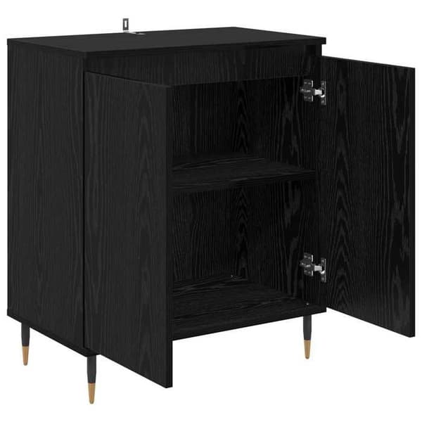 Maison Exclusive - Buffet Sort egetræ 60 x 35 x 70 cm Ingeniørtræ svart ek