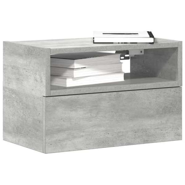 Maison Exclusive - Väggmonterade sängbord 2 st grå betong 45x26x28,5 cm