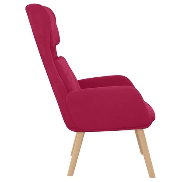 Maison Exclusive - Rød bordeaux velour afslapningsstol