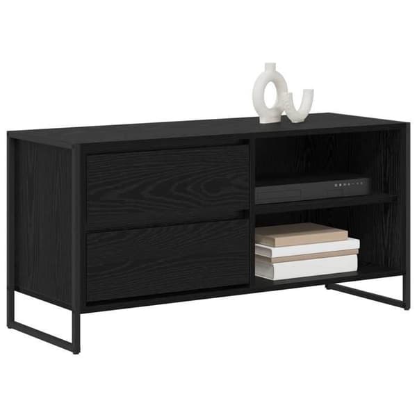 Maison Exclusive - TV-møbel 100 x 36 x 49,5 cm Sort eg Ingeniørtræ