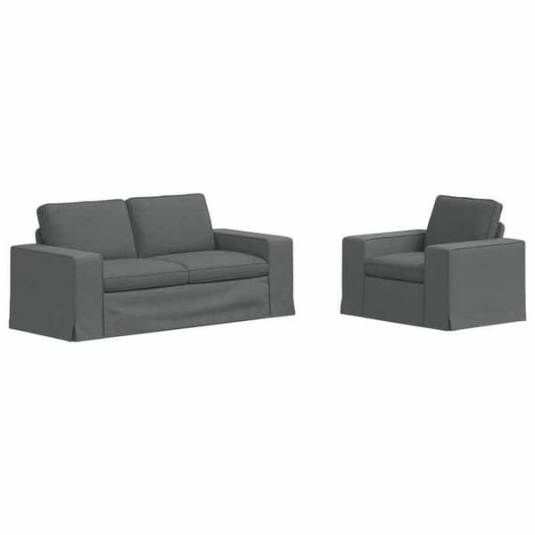 Divaani - MAISON EXCLUSIVE - 2 osan setti - Tummanharmaa - Kangas - Moduulimuotoilu Mörkgrå