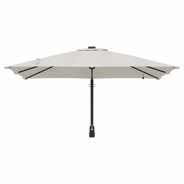 Parasol med sidostöd - EXKLUSIV HEM - Sand - 248,5x247,5x160 cm - UV-skyddande polyester - Solenergi LED-belysning Sand
