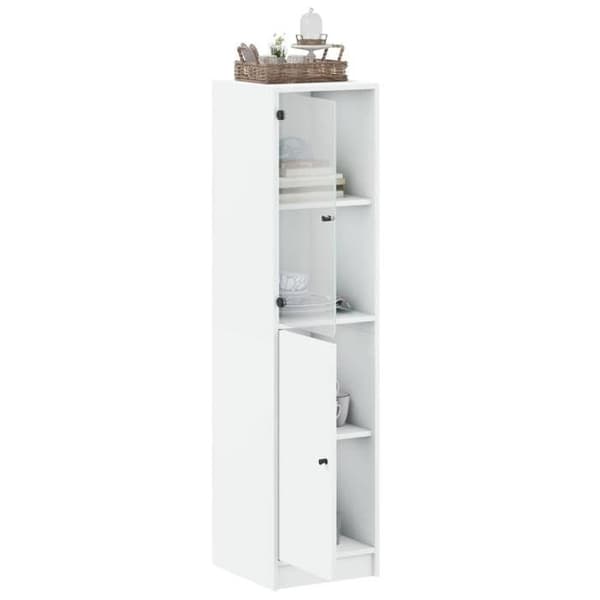 Maison Exclusive - Buffet med hvid glasdør 35x37x142 cm