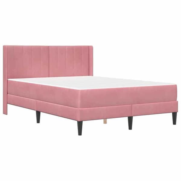 Maison Exclusive - Sängram med madrass Rosa 160 x 200 cm Sammet Ros