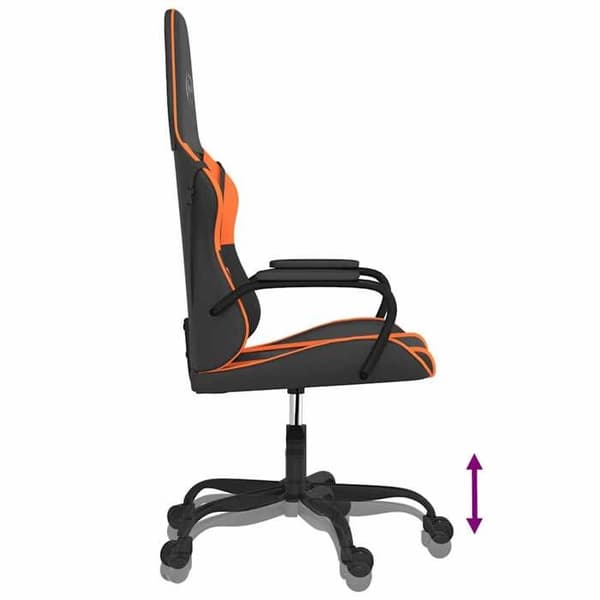 Maison Exclusive - Spilestol med massage i sort og orange kunstlæder