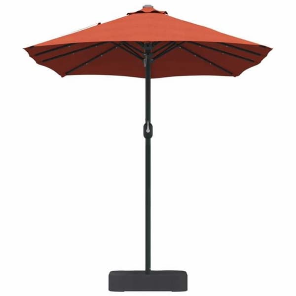 Trädgårdsparasol - MAISON EXCLUSIVE - Terrakotta 385x209x244 cm - Polyester - Veva - Solenergi LED Terrakotta