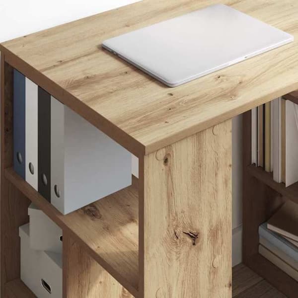 Maison Exclusive - Håndlavet egetræskontor i ingeniørtræ 90 x 50 x 75 cm