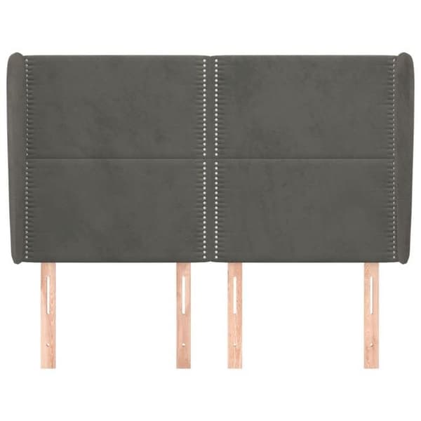 Maison Exclusive - Päätylevy korvilla Tummanharmaa 147x23x118/128 cm Sametti Mörkgrå