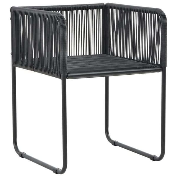 Maison Exclusive - Utomhusstolar set om 6 med kuddar, flätad resin, svart Svart