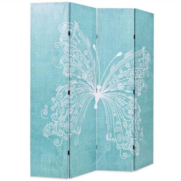Maison Exclusive - Foldbar skillevæg 160 x 170 cm Blå Sommerfugl blå