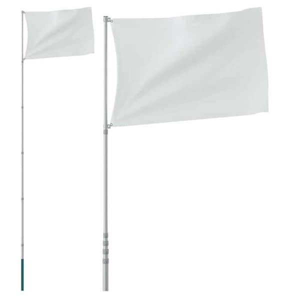Maison Exclusive - Teleskopisk flaggstång Silver 5,5 m Aluminium
